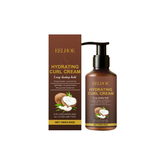 EELHOE Coconut Oil Curl Defining Cream - A daily-use cream that provides natural hold and frizz control, suitable for multiple hair types.-LU