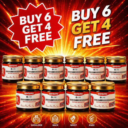 Glowylo Japanese pain relief massage gel buy 6 get 4 free bundle for shoulder, back, wrist and knee discomfort with daily muscle and joint comfort