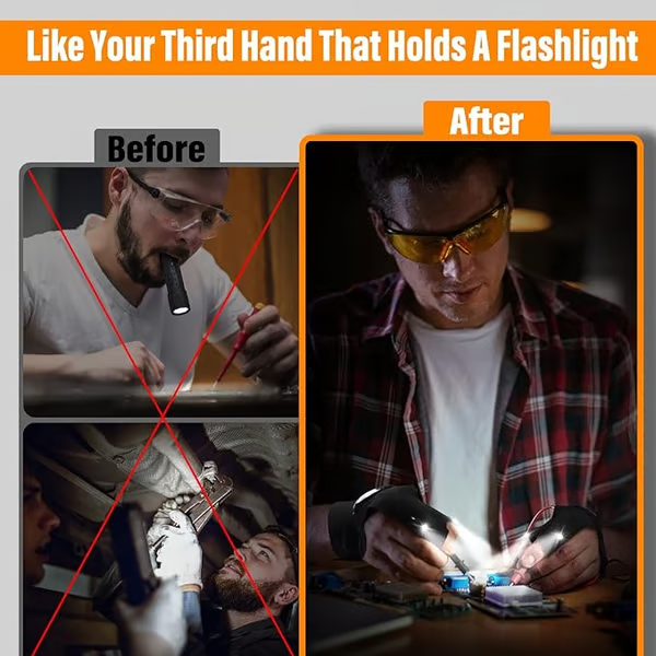 LED flashlight waterproof gloves