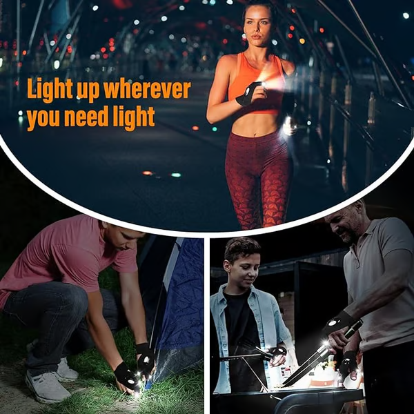 LED flashlight waterproof gloves