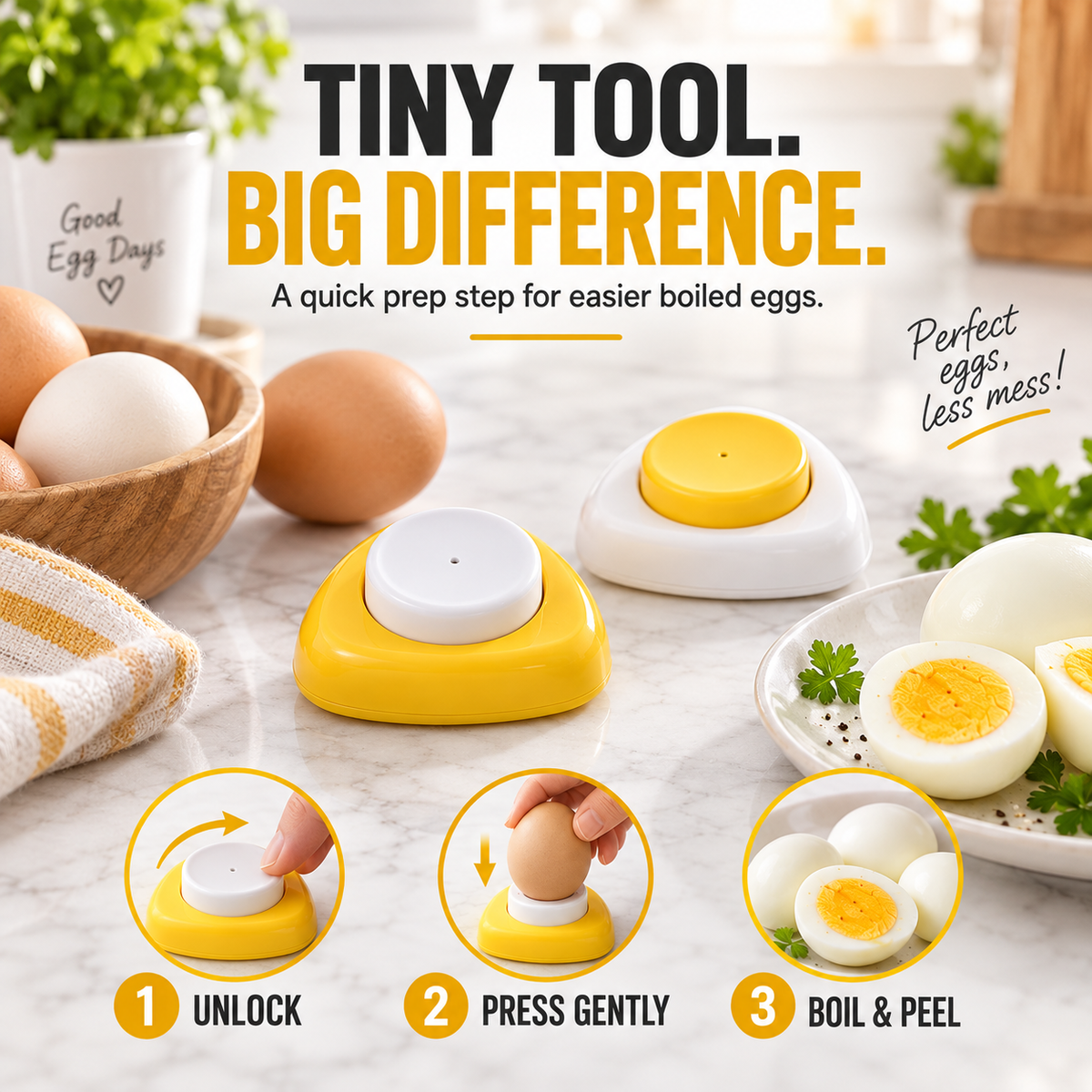 Glowylo egg piercer in White and Yellow